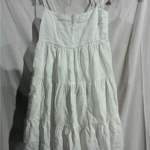 Abercrombie & Fitch White Tiered Sundress with Adjustable Straps